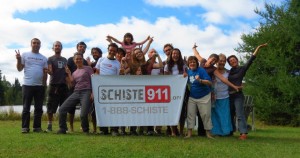 Schiste 911 means Shale 911, the emergency number people in Quebec can call to mobilize the anti-fracking resistance groups when the industry shows up in their backyards.